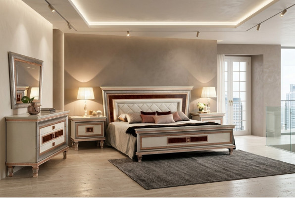Luxus Schlafzimmer Möbel Bett 2x Nachttisch Set Betten Hotel Arredoclassic 3tlg.
