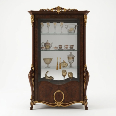 Wohnzimmer Möbel Klassische Holz Glas Vitrine Glasschrank Schrank Vitrinen Neu