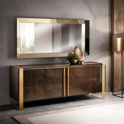 Konsolen Tisch Kommode mit Spiegel Luxus Klasse Möbel Set Konsole 2tlg. Holz Neu