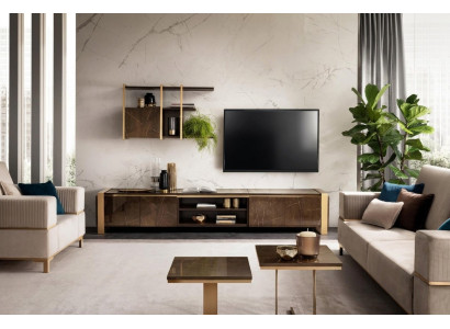 Regale Wohnwand rtv tv Sideboard Vitrinen Schrank Wohnzimmer Regal arredoclassic