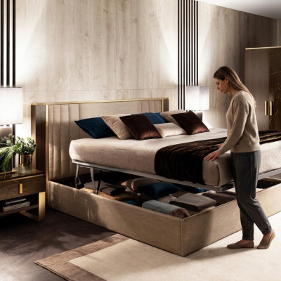 Designer Holz Bett Schlafzimmer Edles Polster Möbel Doppel Betten arredoclassic