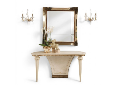 Möbel Stil Barock Konsolentisch Spiegel Holz Italienische Tische Gruppe 2tlg Set