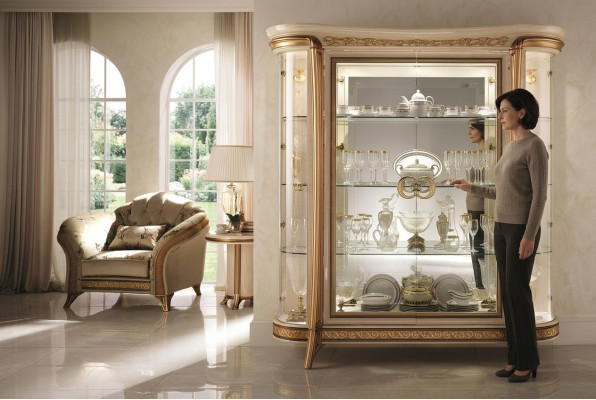 Vitrine Kommoden Vitrinen Kommodenschrank Glas Schrank Italien arredoclassic