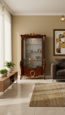 Luxus Vitrine Möbel Wohnzimmer Schrank Glas Vitrinen Designer Schränke Kommode