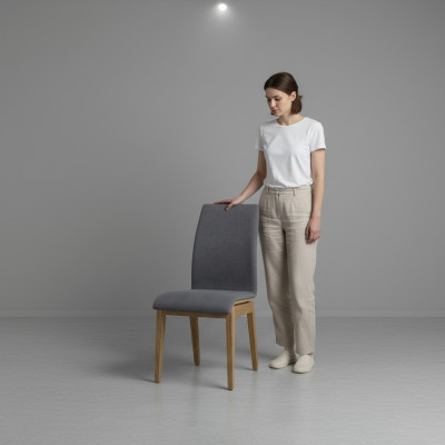 Stuhl Lehnstuhl Polster Stühle Massiv Holz Textil Holz Sessel Leder Neu Lounge