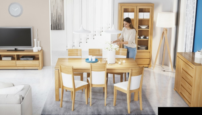 Esstisch Holz Tische Wohn Ess Zimmer Tisch 180x90cm Massiv Massivholz Esstische