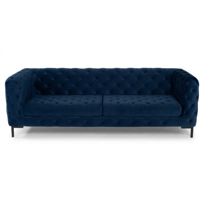 Stilvoller Blauer Chesterfield 3-Sitzer Wohnzimmer Luxus Couch