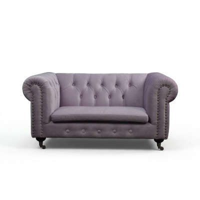 Chesterfield 2 Sitzers Klassische Luxus Barock Rokoko Sofa Textil Leder Couch