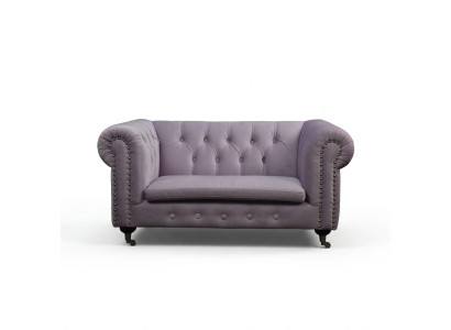 Chesterfield 2 Sitzers Klassische Luxus Barock Rokoko Sofa Textil Leder Couch