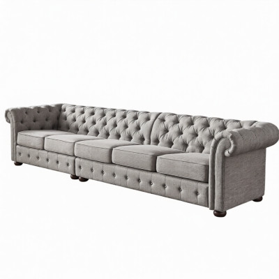 Chesterfield Wohnzimmer Polster Möbel Sofa Couch Fünfsitzer Textil