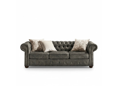 jvmoebel ®  Leder Sofa Couch - Design Polster Dreisitzer Couch Garnitur Braun