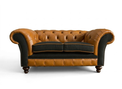 jvmoebel ®  Leder Sofa Couch - Design Polster Zweisitzer Couch Garnitur Braun