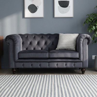 Sofa Luxus Textil Chesterfield Couch Sofas Polster 2 Sitzer Zweisitzer