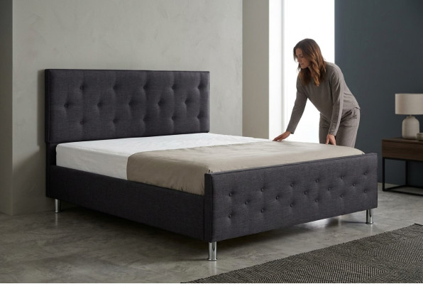 Chesterfield Bett Polsterbett Doppelbett Betten Big XXL Designer Luxus Bett Neu