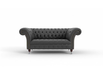 Chesterfield 2 Sitzer Sofa Ledersofa Couch Polster Sitz Garnitur Zweisitzer Neu
