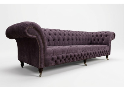 Klassische Chesterfield Sofa 4 Sitzer Sofas Polster Couchen Leder Braun Design