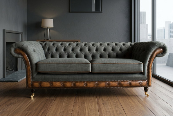 Edler Chesterfield Dreisitzer Wohnzimmer 3-Sitzer Sofa