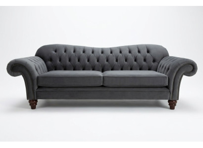 Big Sofa 4 Sitzer Couch Chesterfield Polster Sitz Garnitur Stoff Textil Neu Grau