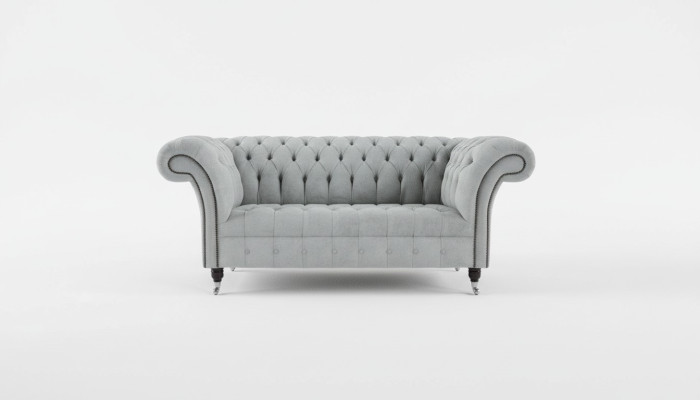 Sofa Chesterfield 2 Sitzer Couch Polster Sitz Textil Stoff Samt Couchen Sofas