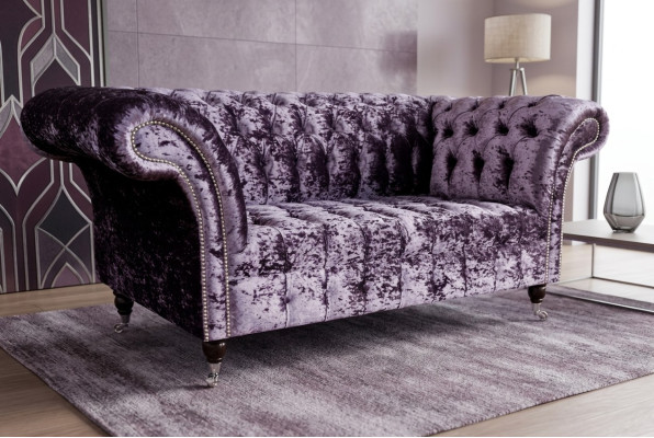 Chesterfield Polster Couch Stoff Couchen Sofa Sitz Garnitur Lehn Neu 2 Sitzer