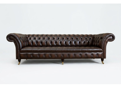 Klassische Chesterfield Leder Polster Luxus Sofa Design Couch Sofas 4 Sitzer Neu
