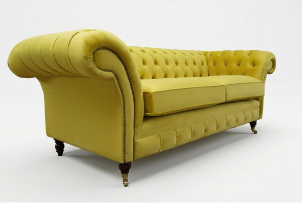 Chesterfield 3 Sitzer Designer Sofa Couch Polster Sofas Couchen Stoff Textil Neu