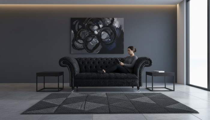 Luxus Chesterfield 2 Sitzer Couch Polster Sofa Textil Stoff Garnitur Neu Couchen