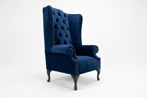Chesterfield Ohrensessel Sessel Couch Relax Polster Designer Couchen Royal Blau