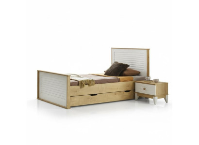 Bettrahmen Kinderbett Bett Kinderzimmer Kinderzimmermöbel Weiß Braun