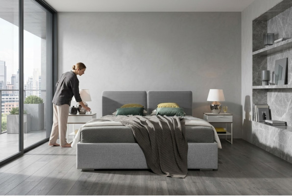 Klassische Designer Bett Schlafzimmer Textil Leder Polster 140x200 Möbel Gestell