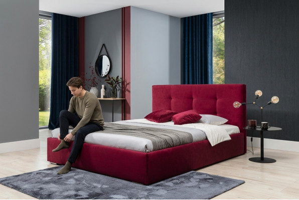 Bordaux 160x200 Bett Schlafzimmer Betten Textil Leder Hotel Luxus Polster Big