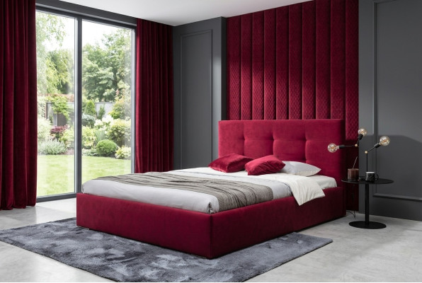 Bordaux 160x200 Bett Schlafzimmer Betten Textil Leder Hotel Luxus Polster Big