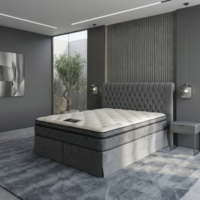 Graues Luxus Schlafzimmer Chesterfield Bett Polster Design Luxus Doppelbetten