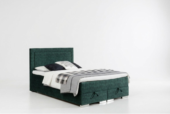 Himmplisches Boxspringbett Doppeltes Bett mit Matratze und Topper Grünes Betten