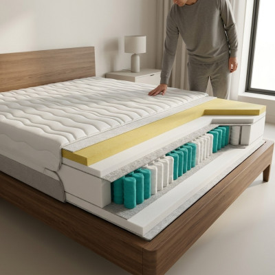 Hochwertige Matratze 7 Zonen Bett Visco Schaumstoff 100x200 Matratzen Luxus 20cm