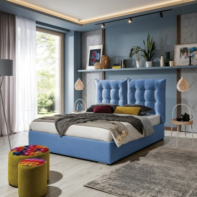 Blaues Polster Bett Moderne Bettgestelle Möbel Luxus Hotel Betten Schlafzimmer