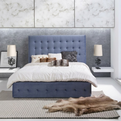 Lederbett Bett Betten Ehebett Designer Polster Doppel Bett Textil 180x200cm Neu