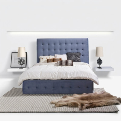 Lederbett Bett Betten Ehebett Designer Polster Doppel Bett Textil 180x200cm Neu