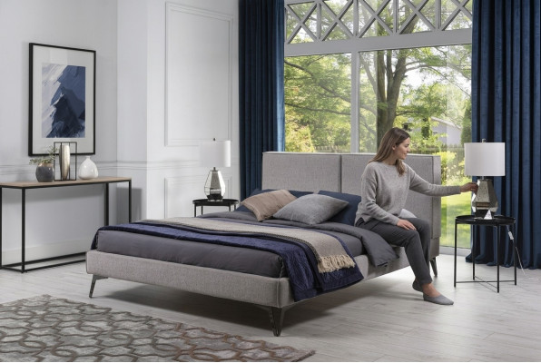 Luxus Leder Textil Bett  Polster Betten Doppel Modernes Ehe 140/160/180 Neu