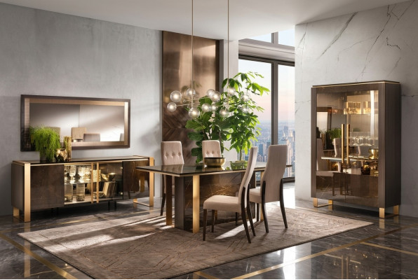 Modernes Esszimmer Tisch + 6 Stühle Garnitur Gruppe Italienische Stil