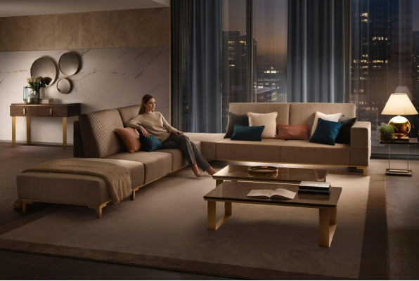 Wohnlandschaft Couch Polster Textil Stoff Leder Sitz Garnitur Eck Ecksofa L-Form