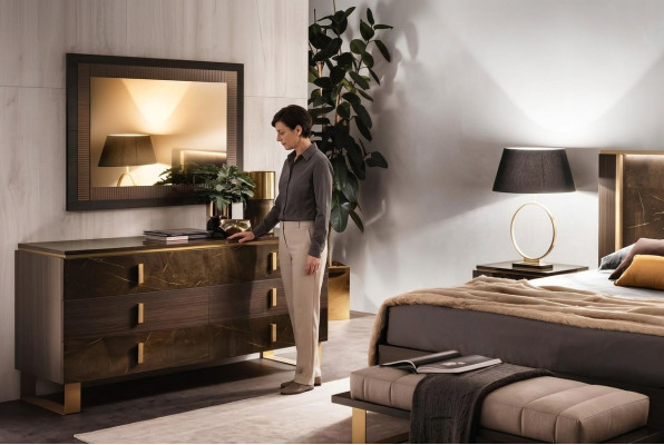 Konsolen Tisch Kommode mit Spiegel Luxus Möbel Set Konsole 2tlg. Hergestellt