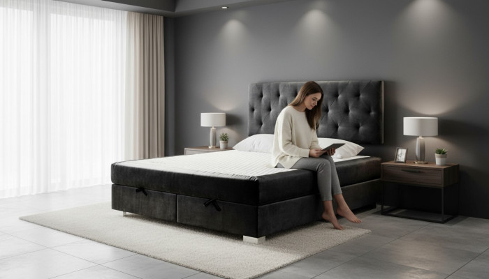 Luxus Boxspring Bett Betten Doppel Schlafzimmer Möbel Stoff 140 160 180 x 200cm