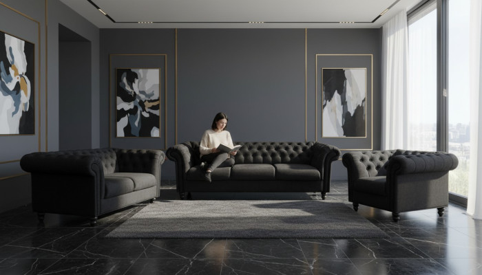 Sofagarnitur Chesterfield Design Wohnzimmer Möbel Couch 321 Sitzer Couchen Sofas