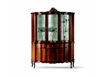 Klassische Möbel Holz Braun Vitrine Schicke Vitrineschrank Design Italienische Möbel