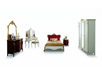 Design Luxus Bett 120*195 cm mit Kopfteil Knöpfe Stil Barock Italienische Möbel