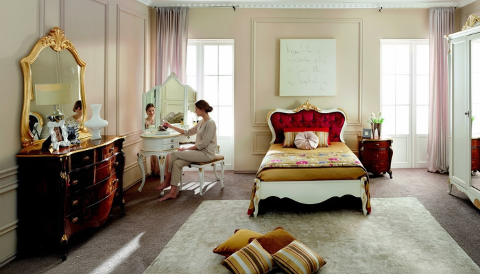 Italienische Möbel Design Luxus Bett Swarovski Kristallsteine Stil Barock Betten