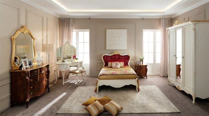 Italienische Möbel Design Luxus Bett Swarovski Kristallsteine Stil Barock Betten