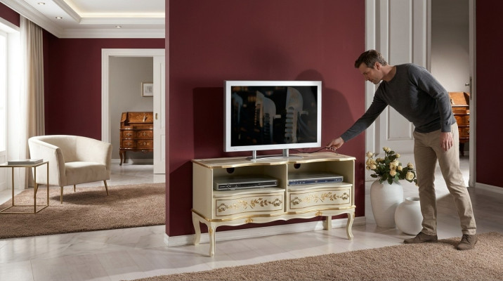 Schickes Weisser rtv Schrank sideboard lowboard tv schränke italienische stil möbel neu
