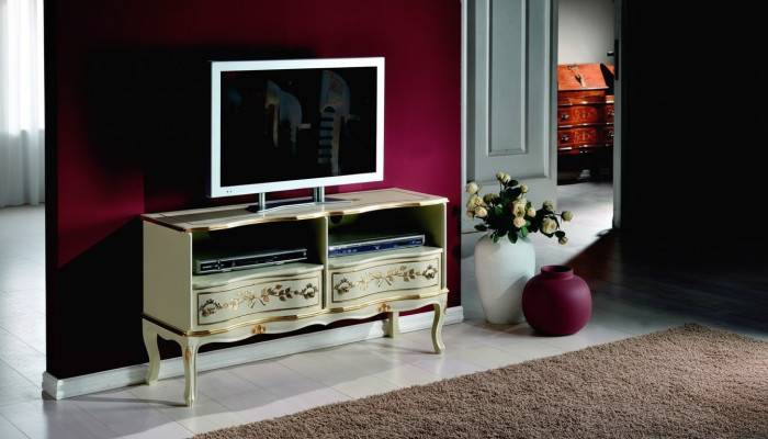 Schickes Weisser rtv Schrank sideboard lowboard tv schränke italienische stil möbel neu